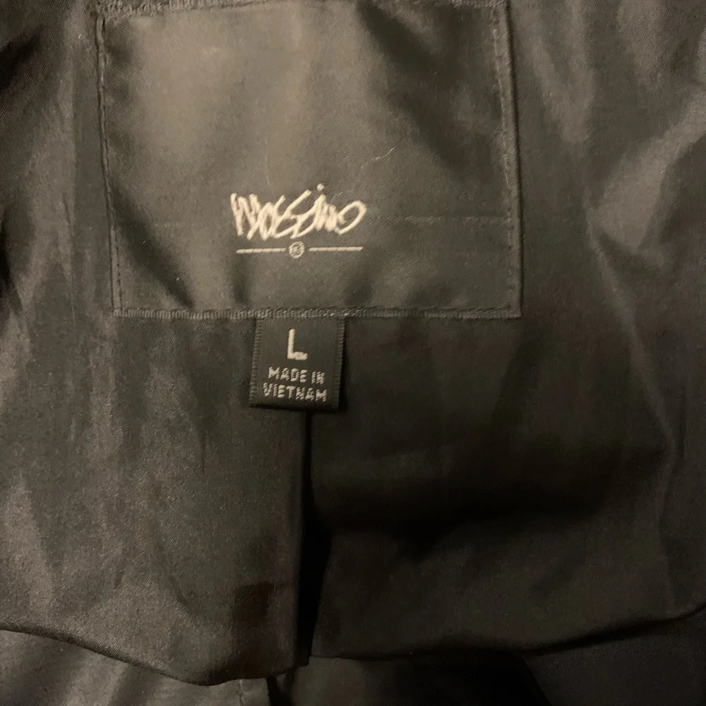 MOSSIMO SUPER NICE SHINY BLACK BUTTON UP LONG SLEEVE LONG COAT - Picture 8 of 9